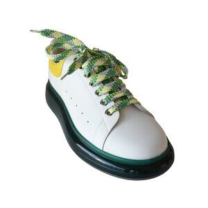 Alexander Mcqueen Larry Leather Sneaker White Green Transparent